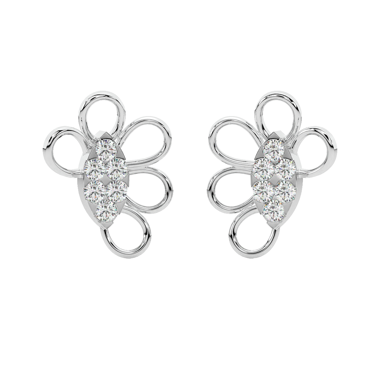 Vivian Round Diamond Stud Earrings